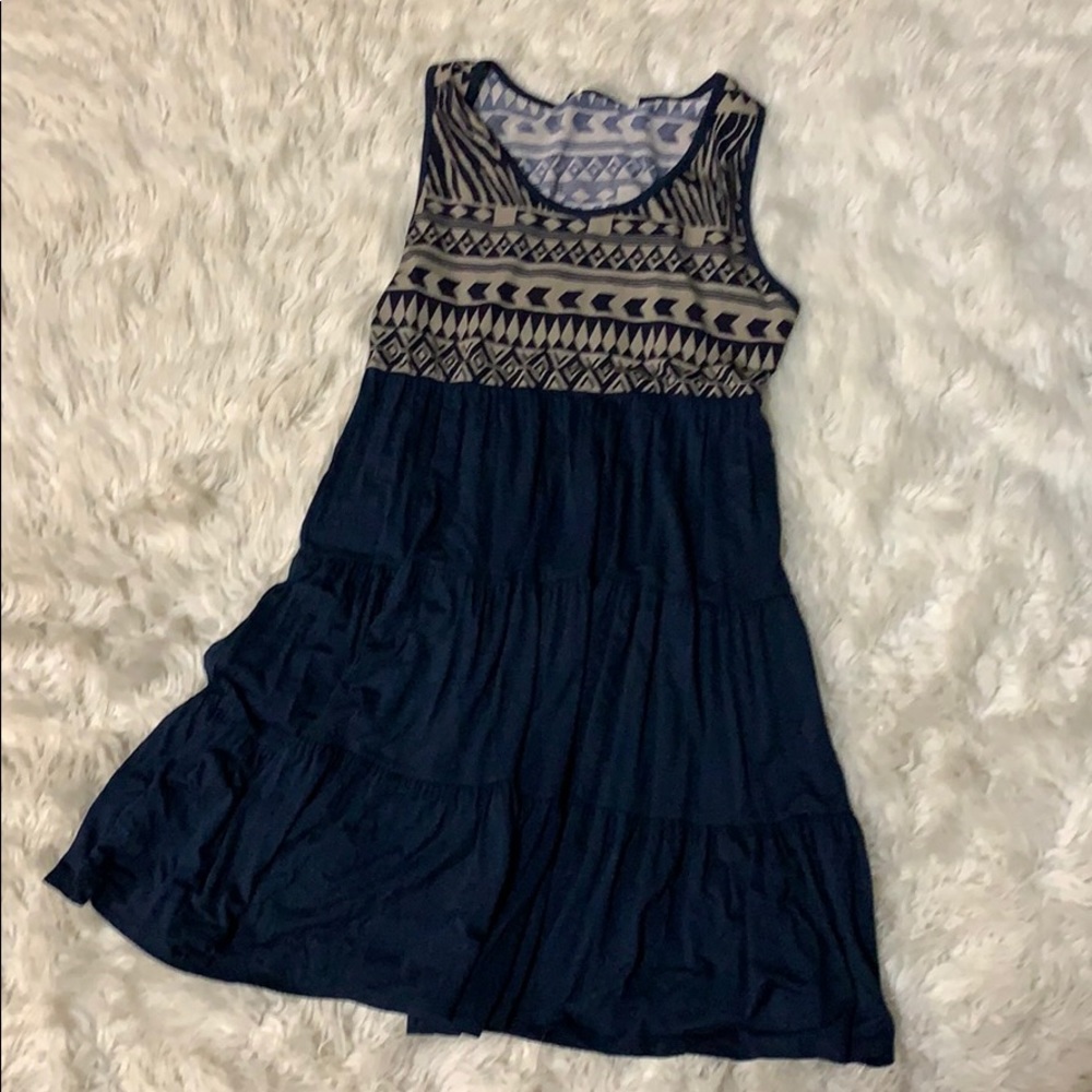 Aztec print and navy dress
